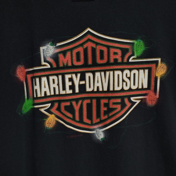 Harley-Davidson Other - Harley Davidson Mens Shirt 2XL Christmas Lights‎ Savannah Georgia Black Tee